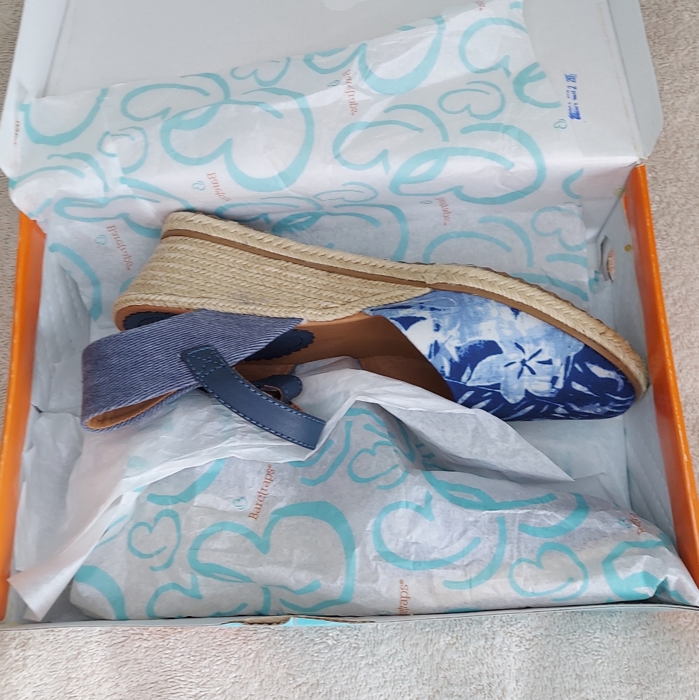 Baretraps Ocean In Hawaii Women's Size 9 Blue Wedge Espadrille Shoes - Picture 15 of 15